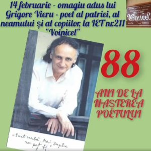 Voiniceii grupelor 8, 9 și 11 aduc omagiu marelui poet „cu suflet de copil” – G. VIERU la a 88-a aniversare.